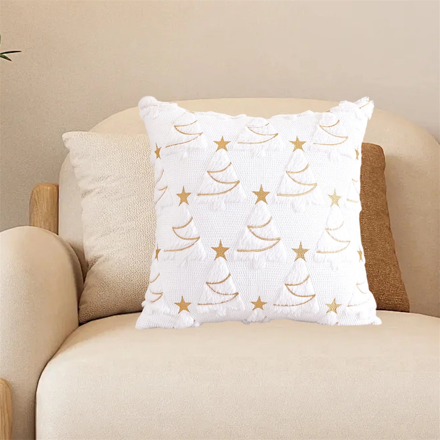 Snowflake Reindeer Christmas Pillow Covers Decorative Winter Home Decor