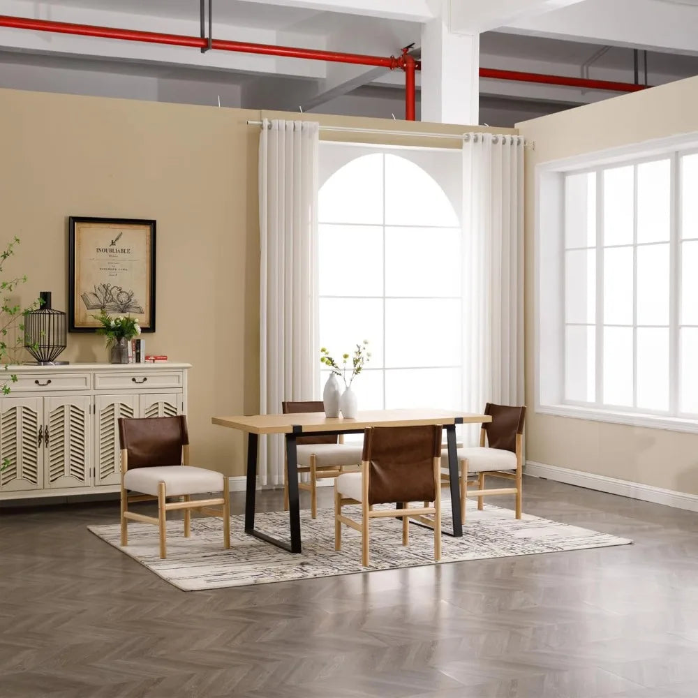 Modern Farmhouse Dining Chairs Set Of 6 Upholstered Leather