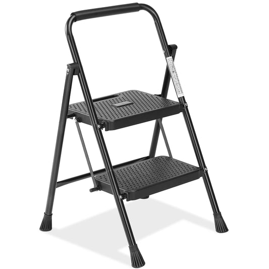 JHK Folding Step Ladder Stool With Anti Slip Pedals 800lbs