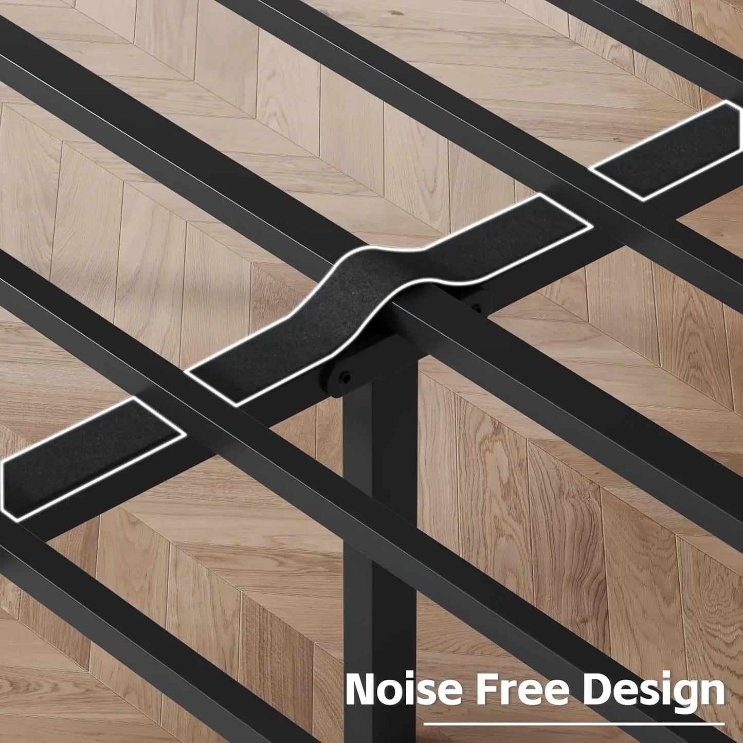 Queen Upholstered Leather Headboard Platform Bed Frame Slats