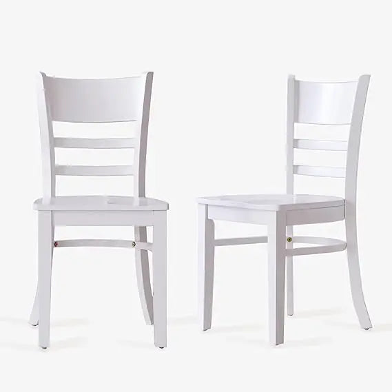 Two Tone Malaysian Oak Ladder Back Dining Chairs Set 2