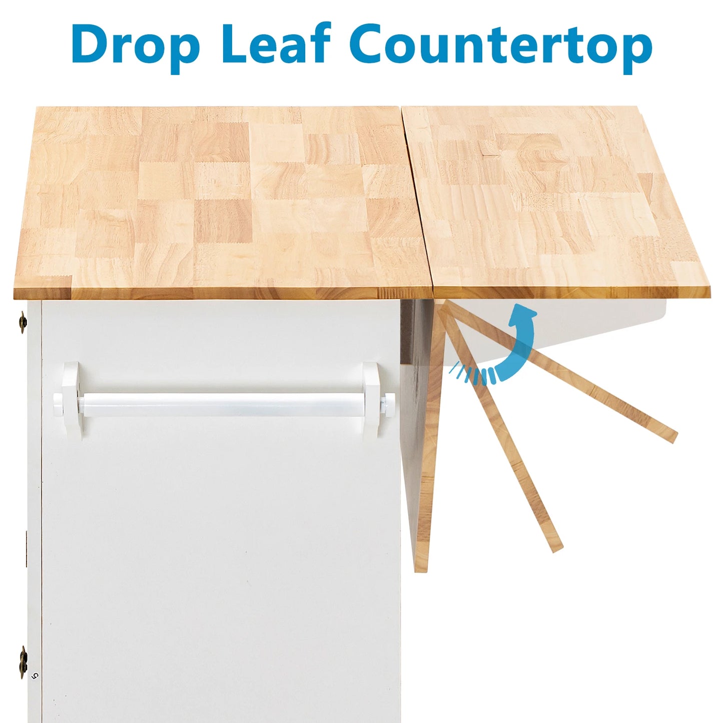Rolling Kitchen Island With Drop Leaf And Locking Wheels