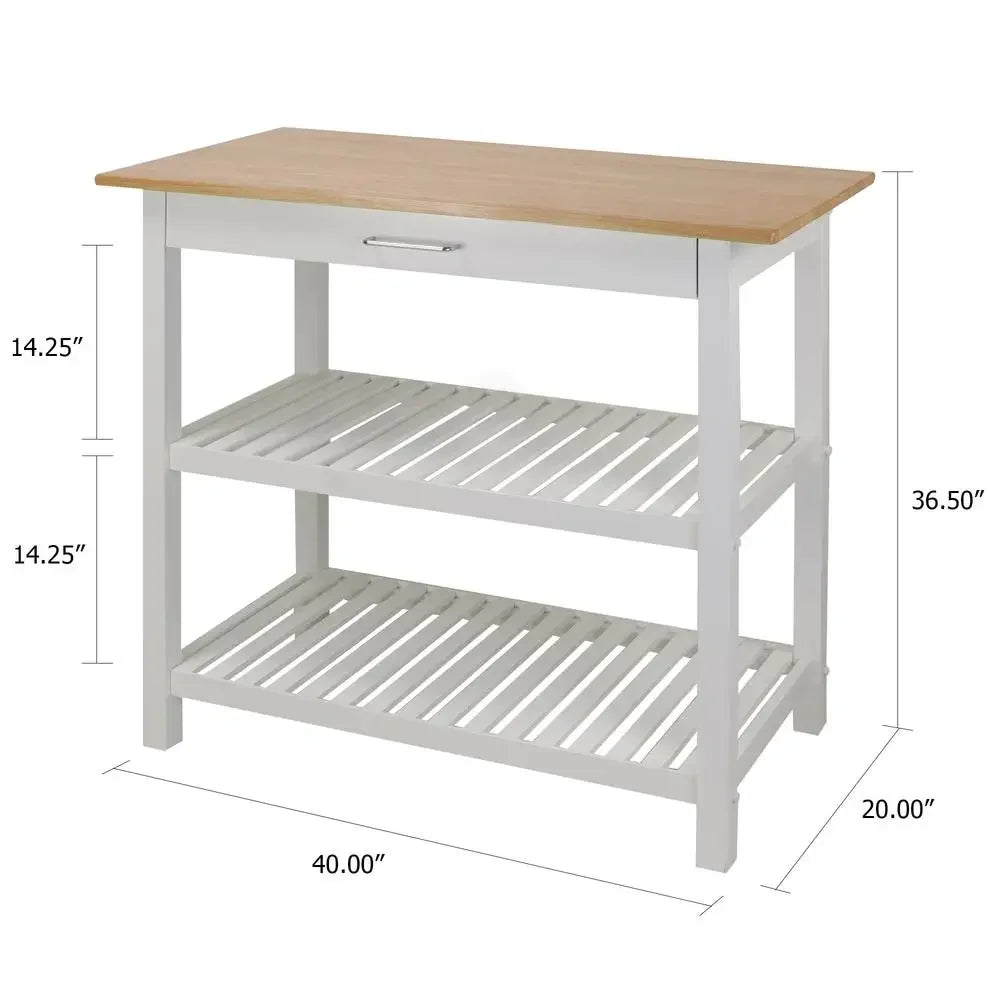 Kitchen Island Bar Station With Stainless Steel Towel Rack
