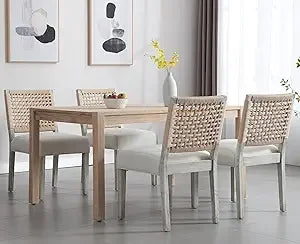 Mid Century Modern Dining Chairs Set Of 4 With Fabric