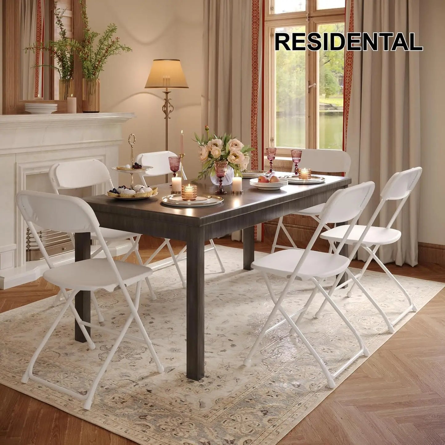 White Folding Chairs Ten Pack Plastic Stackable Steel Frame