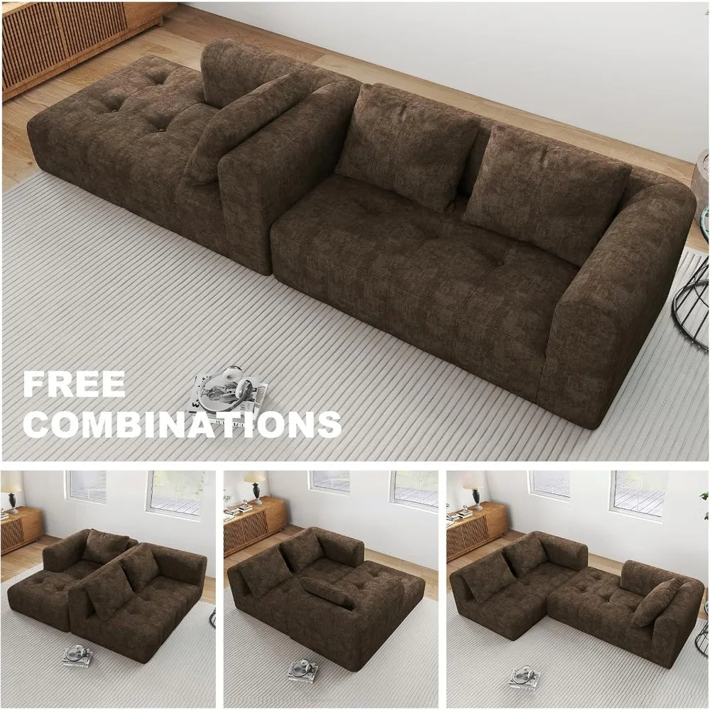 101" L-Shape Modular Sectional Sofa, Cloud Deep Seat