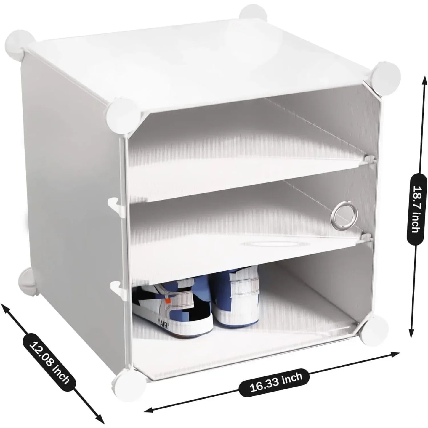 96 Pair Shoe Rack Organizer 12 Tier With Door White