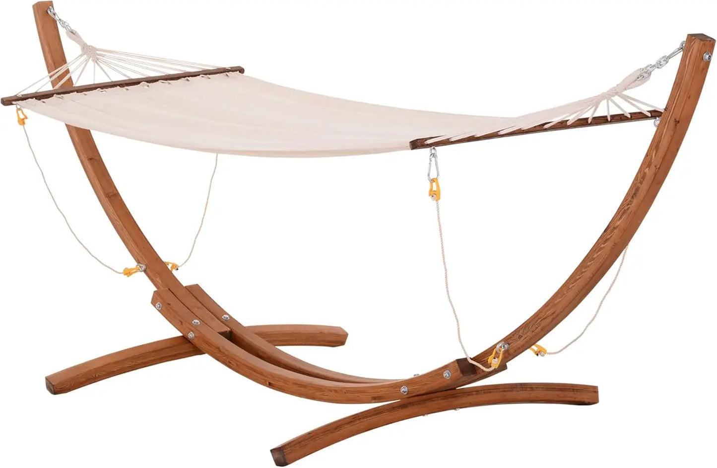 Wood Outdoor Hammock With Stand Roman Arc Rainbow Bed