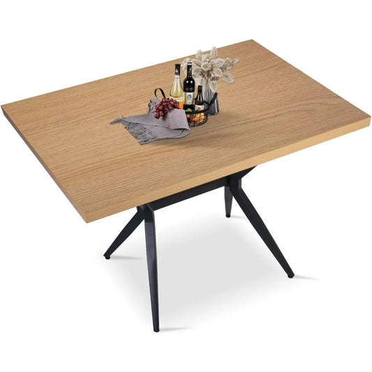 48" X 30" Engineered Wood Top Dining Table With Metal Legs