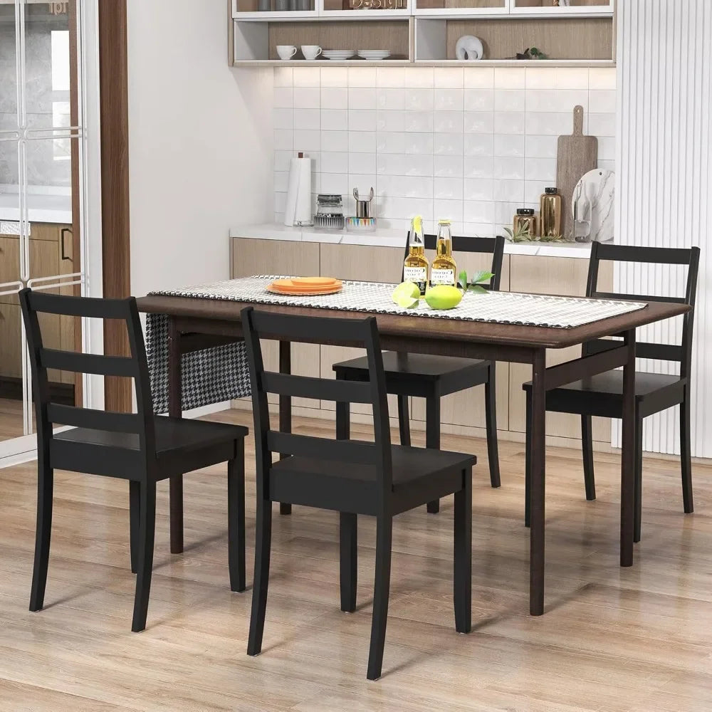 Wood Dining Chairs Set Of 4 With Rubber Wood Legs Non Slip