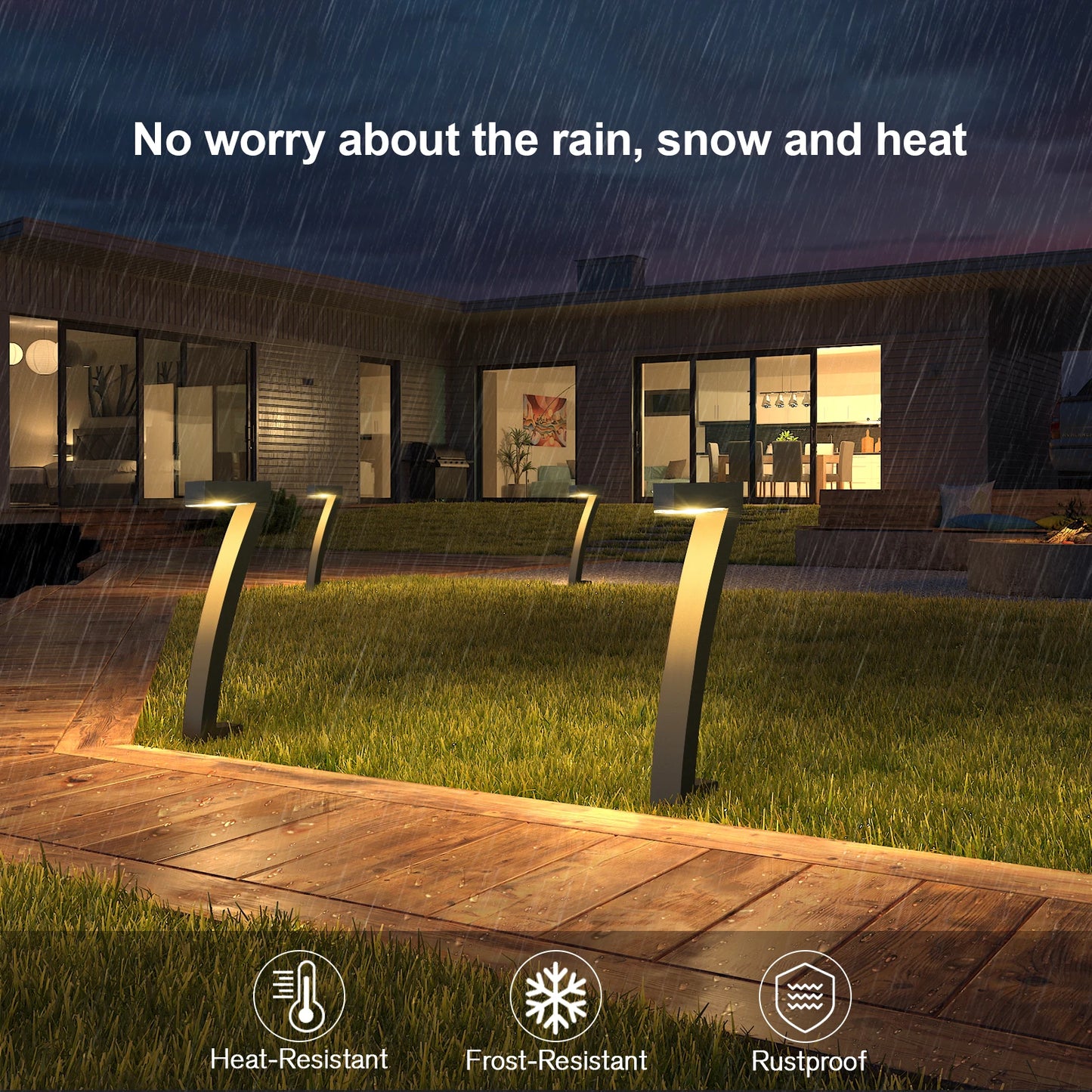 6 Pack Solar Pathway Lights Outdoor Garden Yard Auto On Off