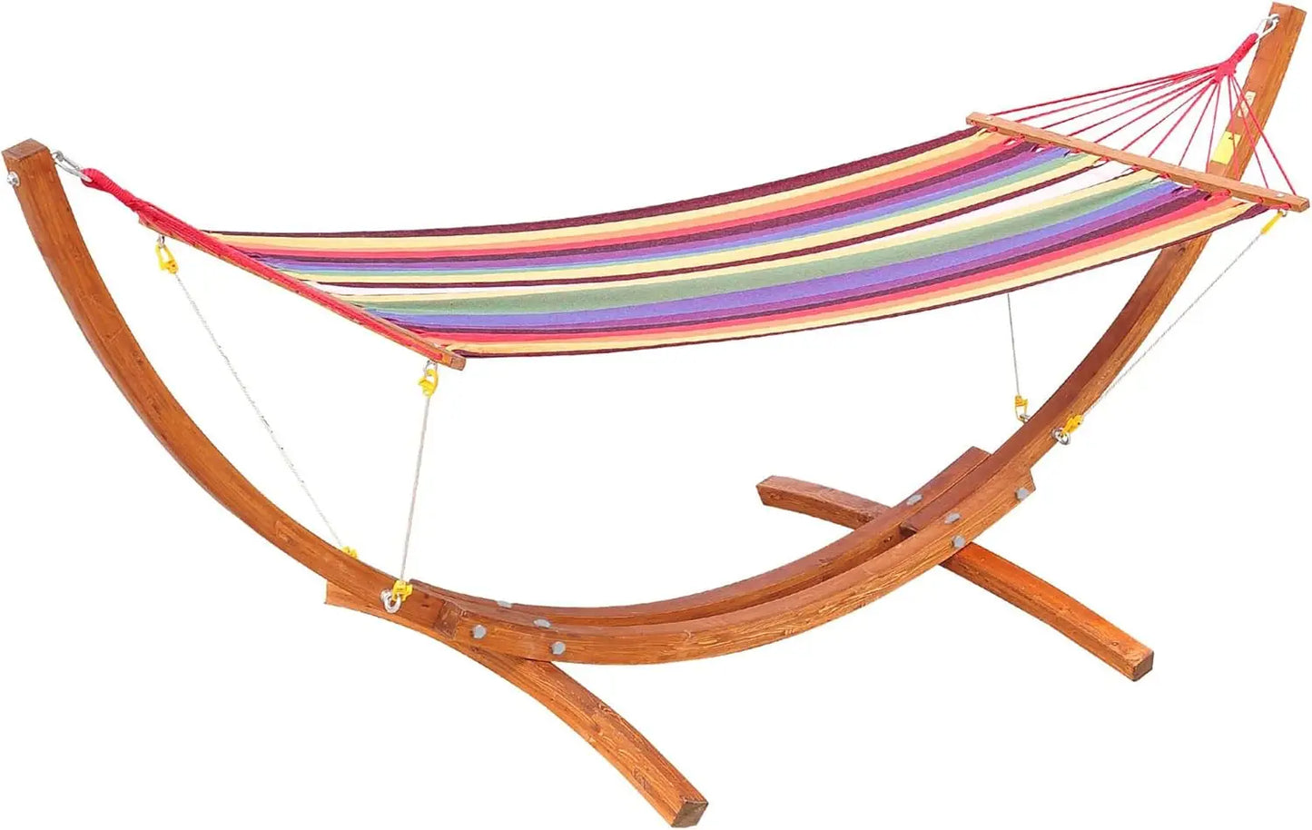 10 Foot Wooden Outdoor Hammock With Stand Rainbow Bed White