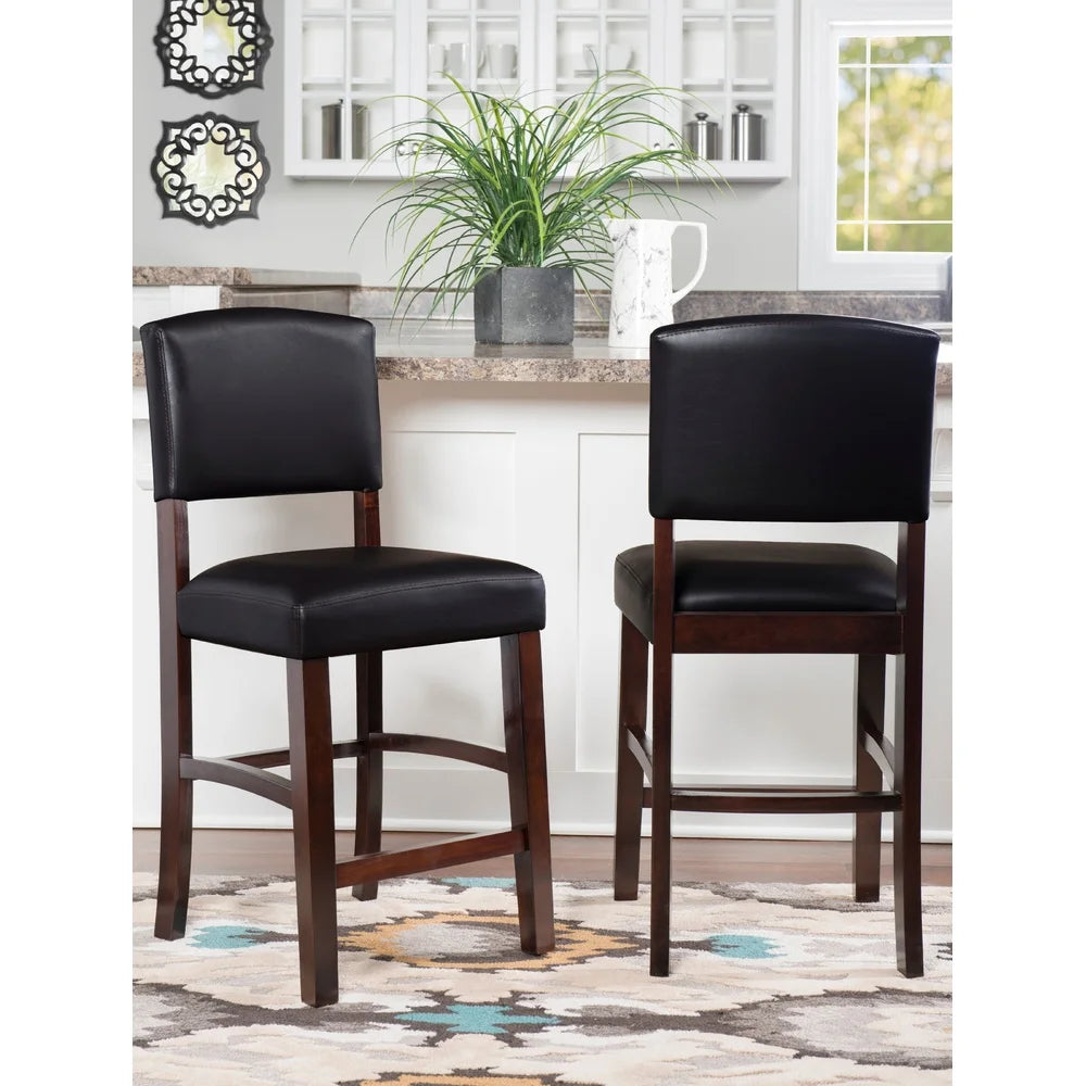 Elegant Indoor Counter Stool, with Padded Faux Leather Seats