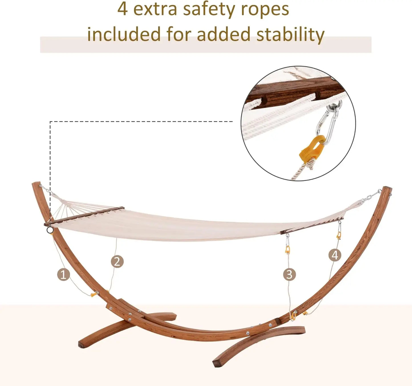 Wood Outdoor Hammock With Stand Roman Arc Rainbow Bed