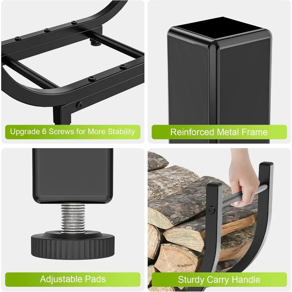 30" Firewood Rack, Outdoor, Rustproof Log Holder/Organizer