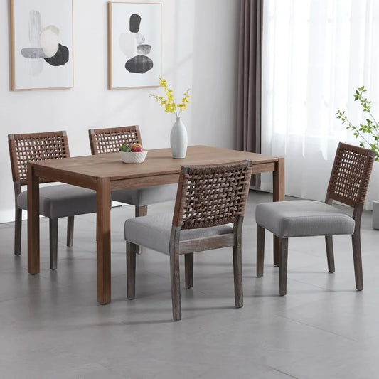 Mid Century Modern Dining Chairs Set Of 4 With Fabric