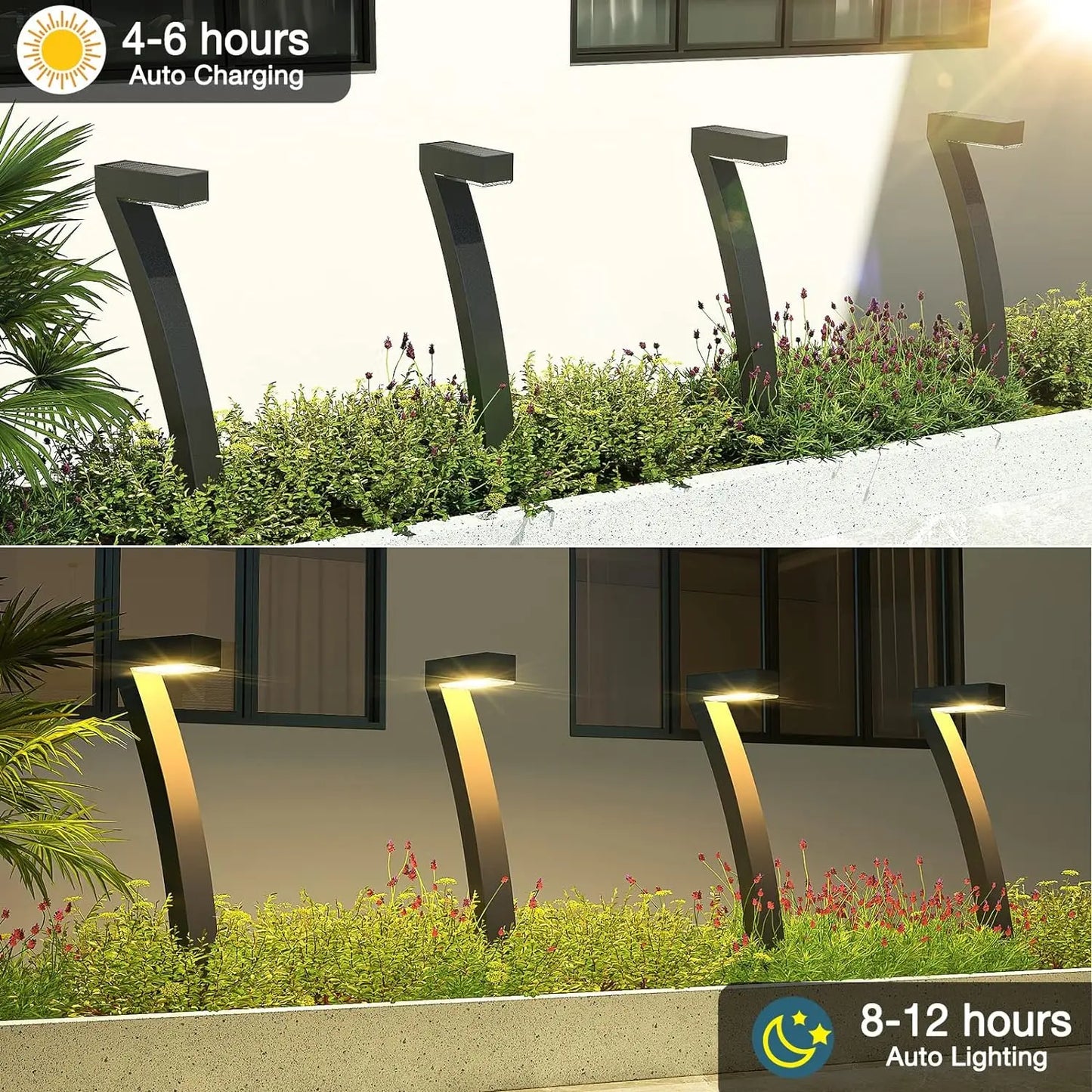 6 Pack Solar Pathway Lights Outdoor Garden Yard Auto On Off