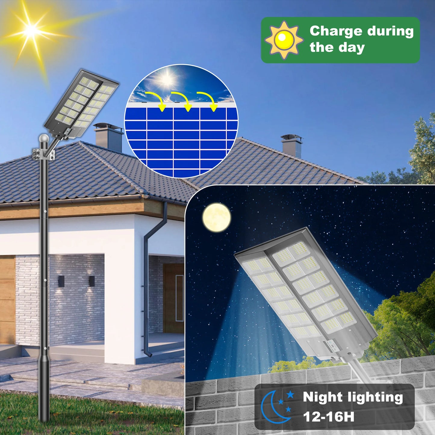 4800W Outdoor Solar Street Light Motion Sensor Remote IP65