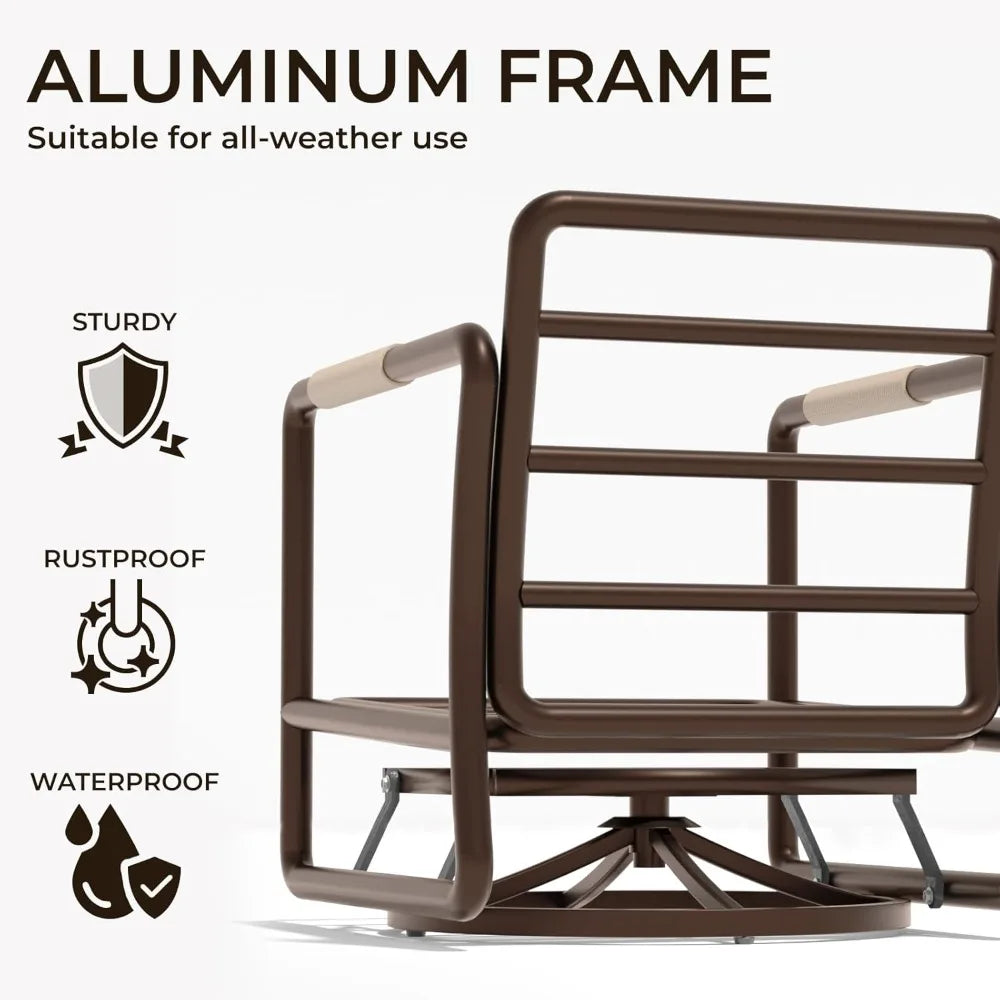 MBY Outdoor Aluminum Patio Set Weatherresistant Four Seat Conversation Furniture