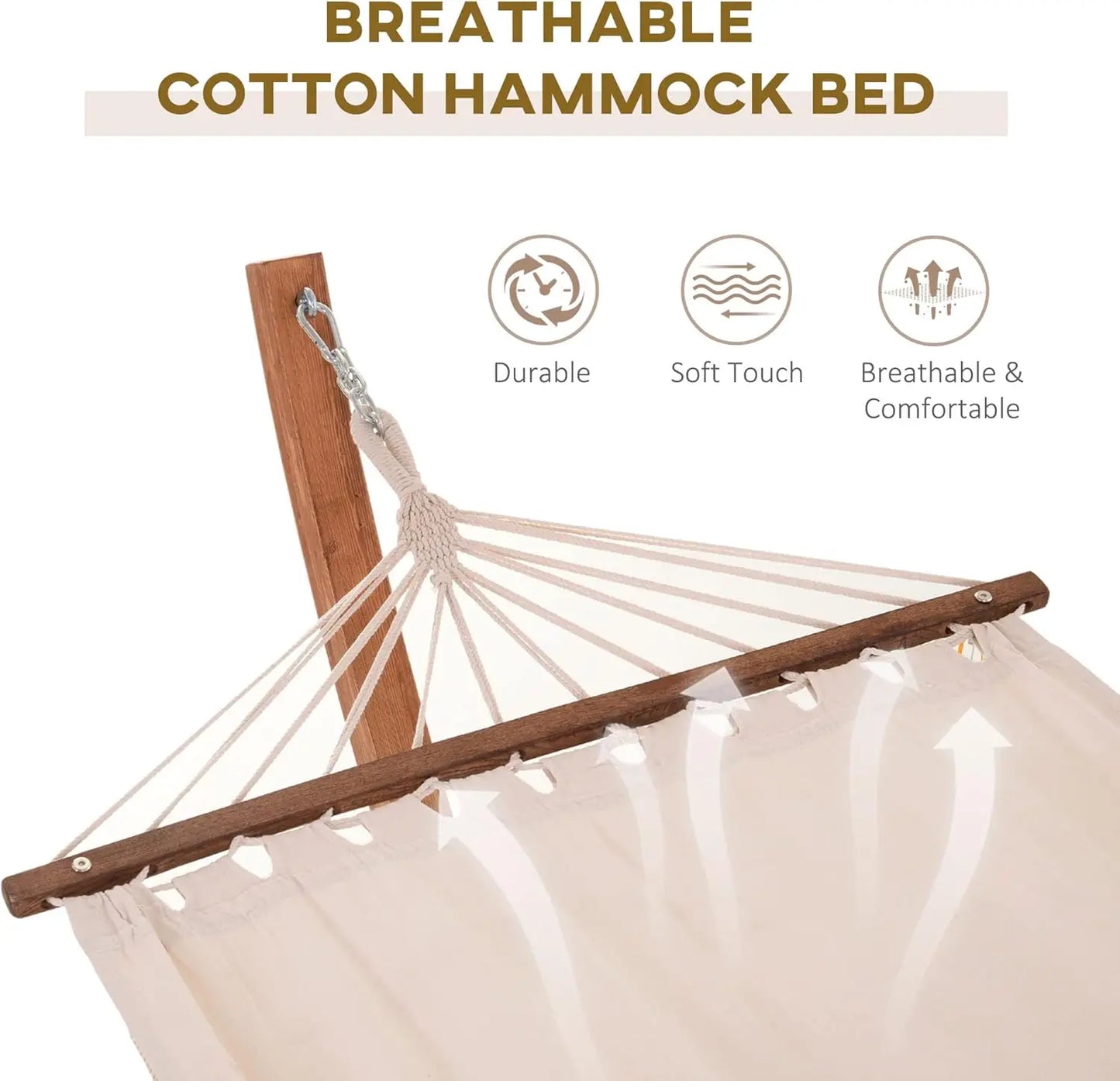 Wood Outdoor Hammock With Stand Roman Arc Rainbow Bed