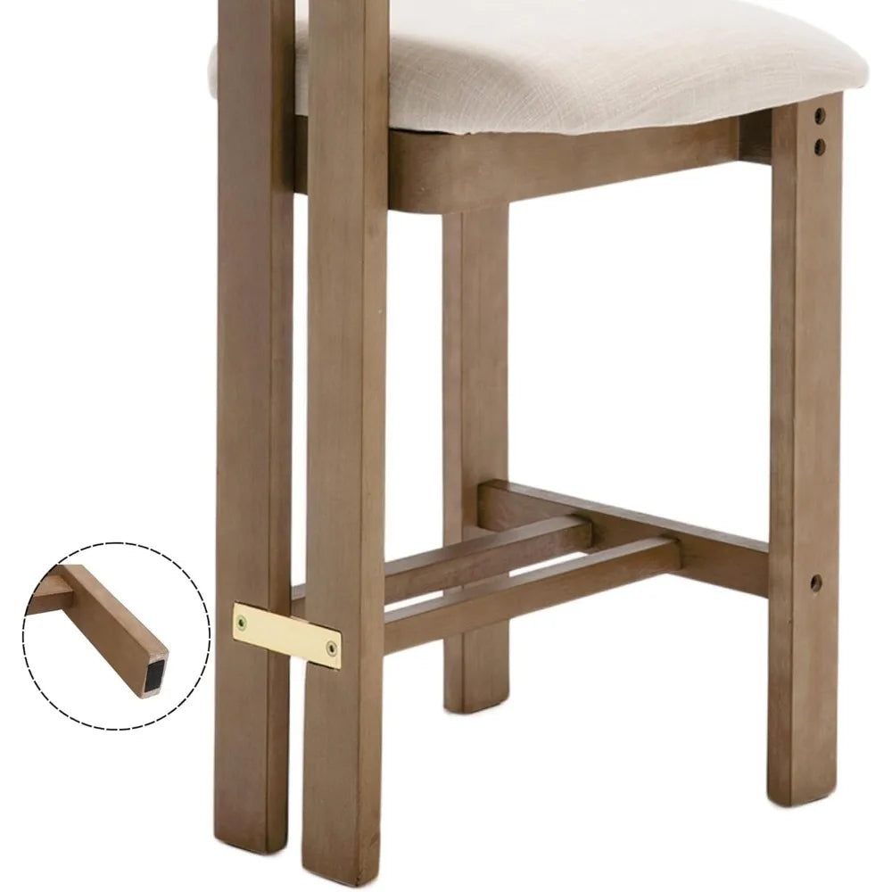 26" Counter Stools, Set of 2, Modern Farmhouse Linen