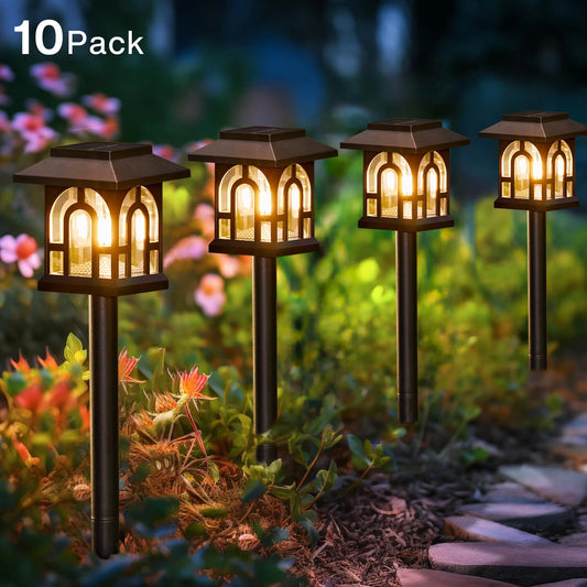 6 or 10 Pack Solar Pathway Lights Outdoor, Solar Landscape Path Yard Lights, Auto On/Off , for Outside Yard Lawn Patio Walkway