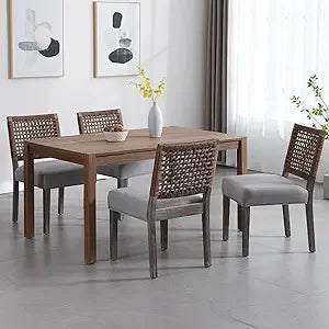 Mid Century Modern Dining Chairs Set Of 4 With Fabric