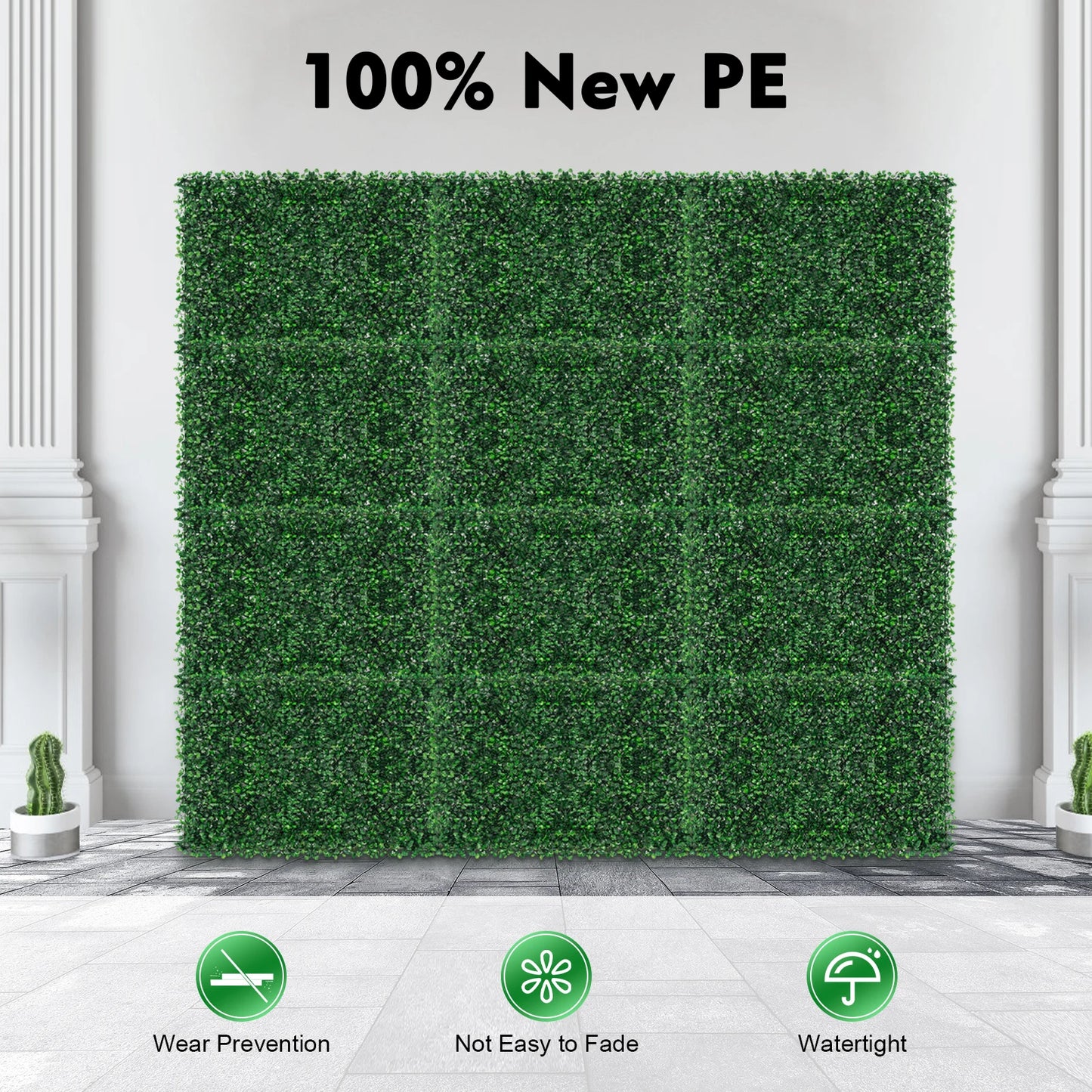 Artificial Grass Wall Hedge Panels 12 Pack 60x40cm Waterproof Decor