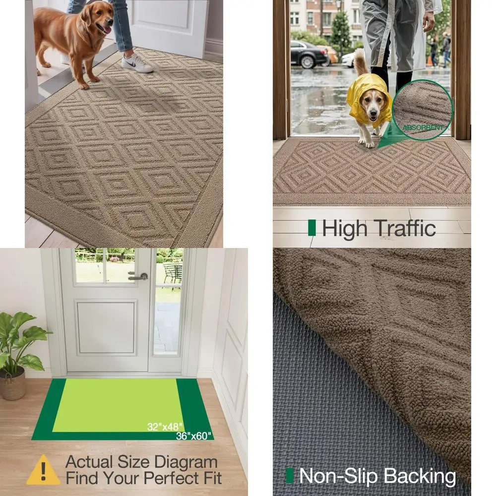 Absorbent Indoor Door Mat 36" x 60" Non-Slip,  Low Profile