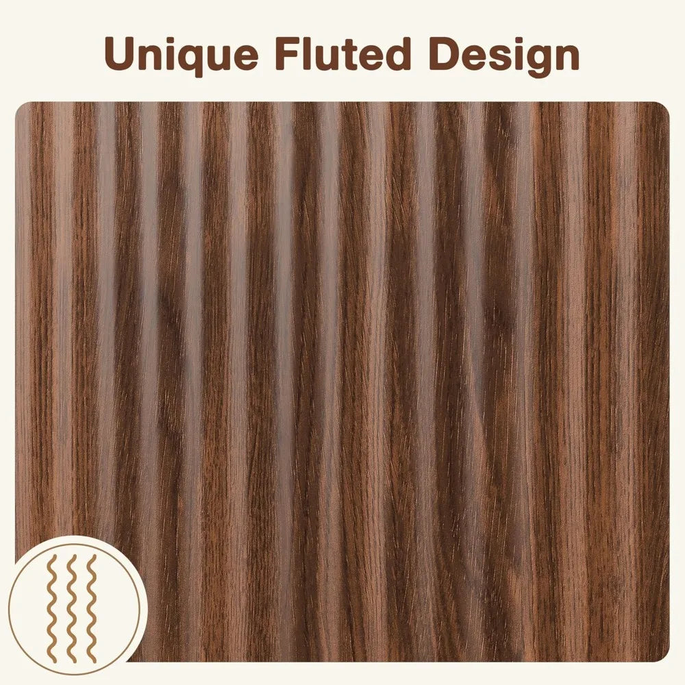 Walnut Modern Buffet Cabinet With Adjustable Shelves