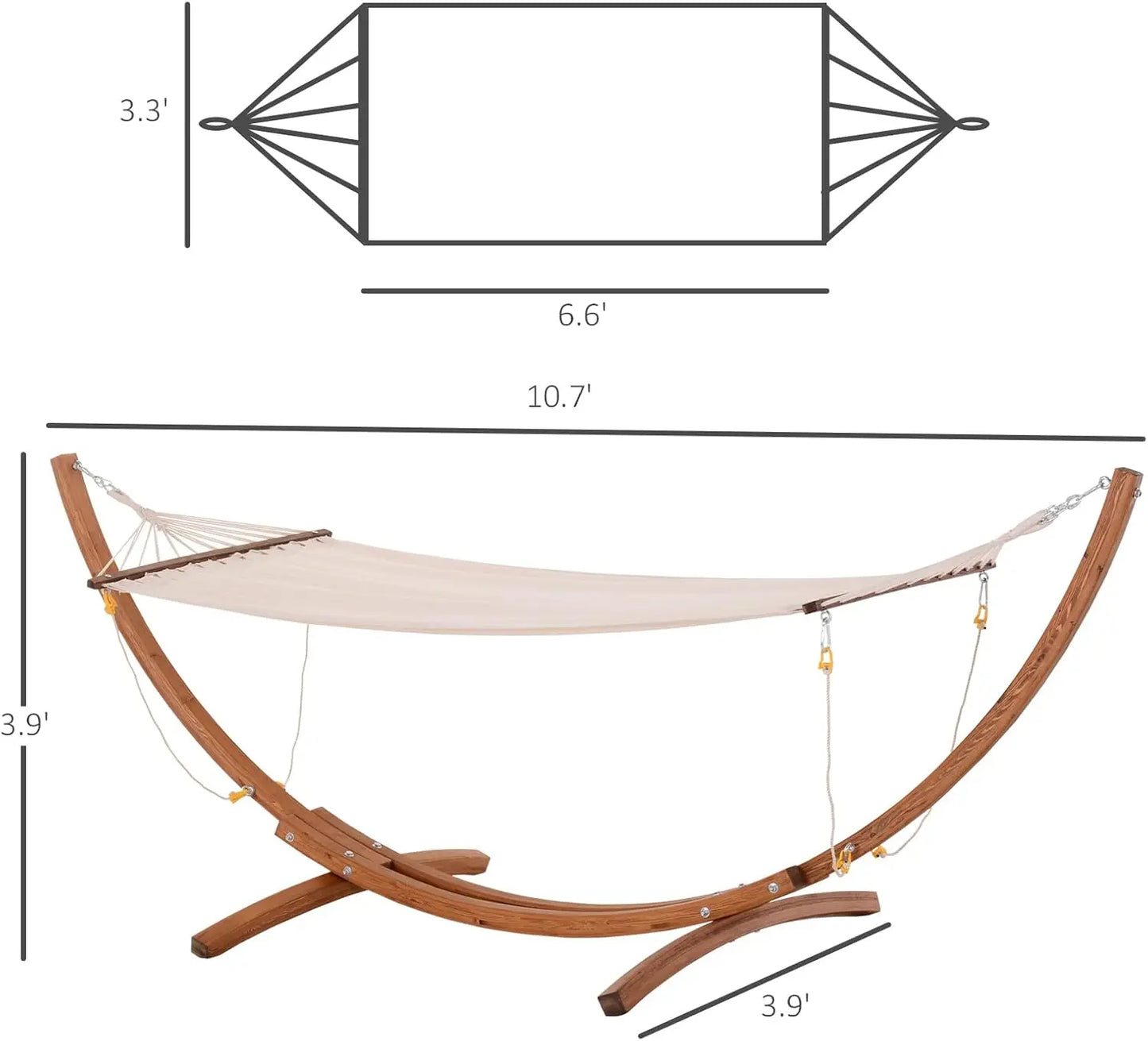 10 Foot Wooden Outdoor Hammock With Stand Rainbow Bed White