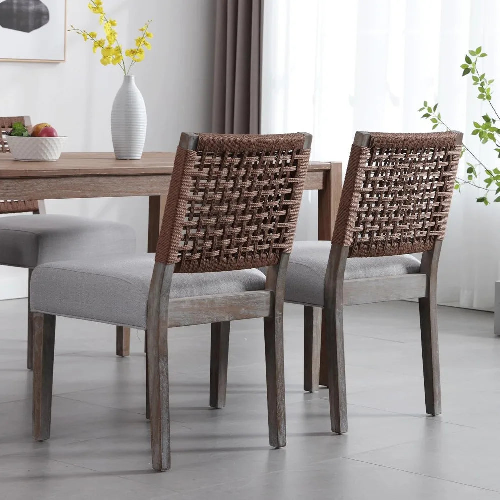 Mid Century Modern Dining Chairs Set Of 4 With Fabric