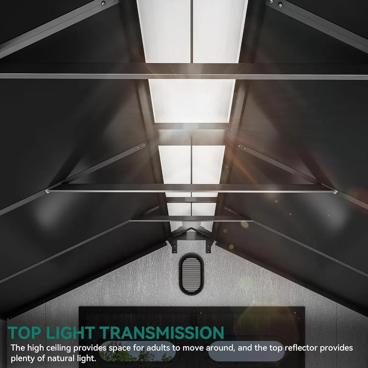 8' x 8' Outdoor Resin Storage Shed With Floor, Lockable Door