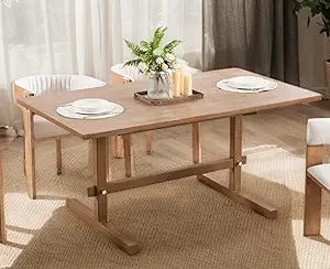 Black Rustic Farmhouse Dining Table 63 Inch For Six People