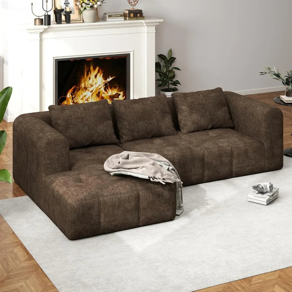 101" L-Shape Modular Sectional Sofa, Cloud Deep Seat