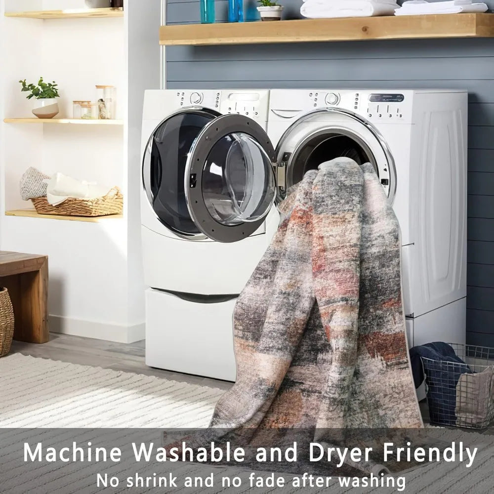 Ultra Soft Washable Area Rug 6x9 Non Slip Stain Resistant