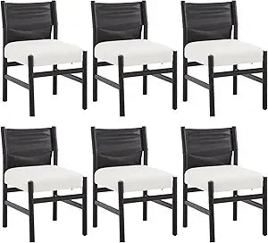 Modern Farmhouse Dining Chairs Set Of 6 Upholstered Leather