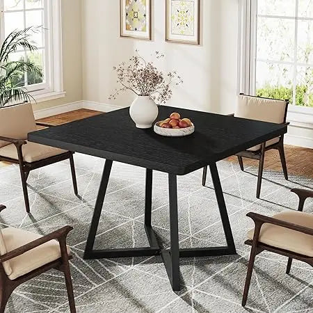 Square Dining Table For Two 31.5 Inch Industrial Metal Base