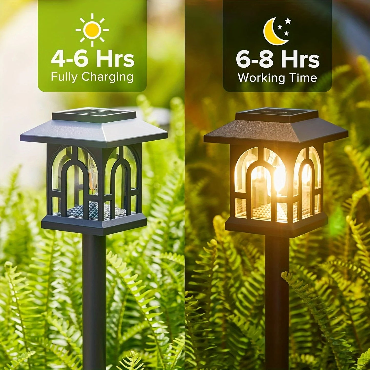 6 or 10 Pack Solar Pathway Lights Outdoor, Solar Landscape Path Yard Lights, Auto On/Off , for Outside Yard Lawn Patio Walkway