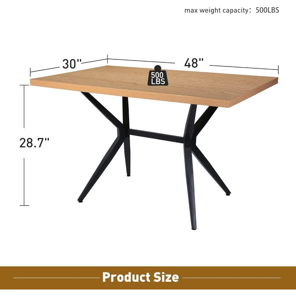 48" X 30" Engineered Wood Top Dining Table With Metal Legs