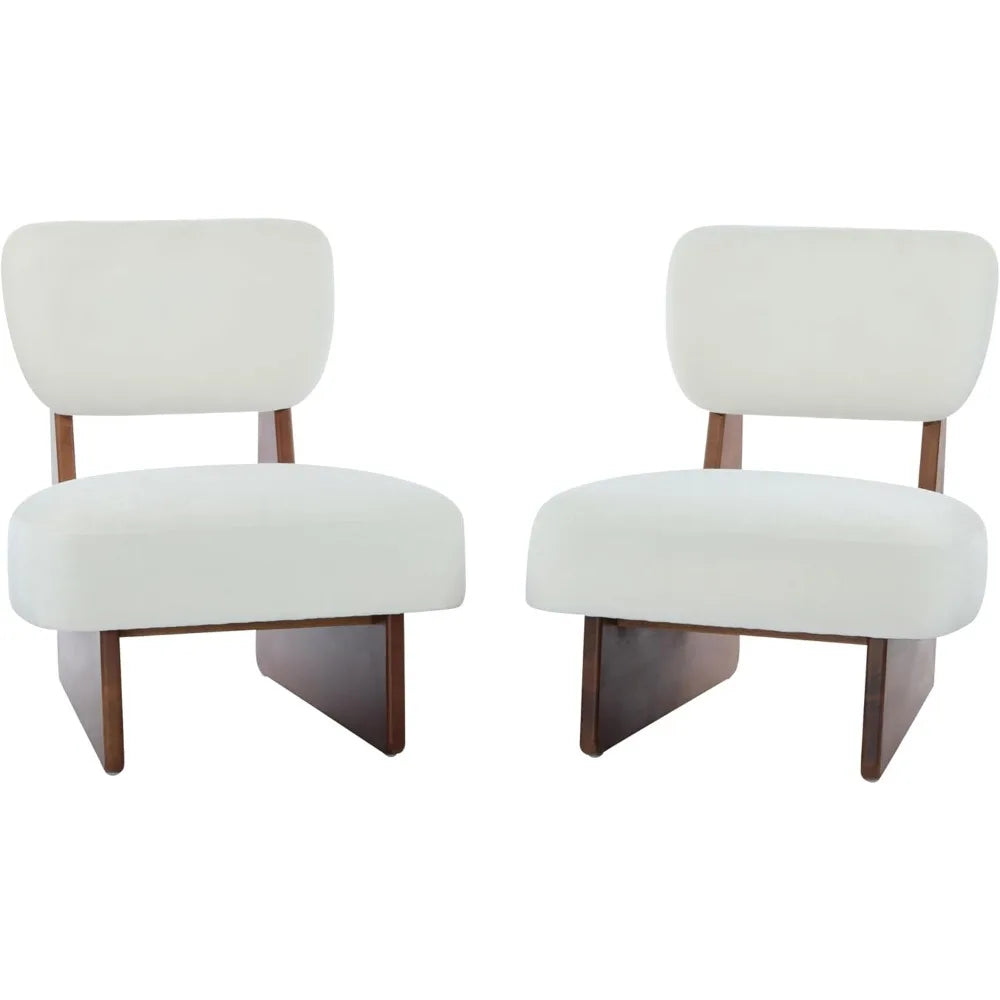Mores Low Profile Accent Chair Set Of 2 Armless Lounge