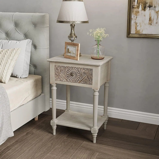 Vintage Ming And Qing Nightstand with Drawer, Bedside Table