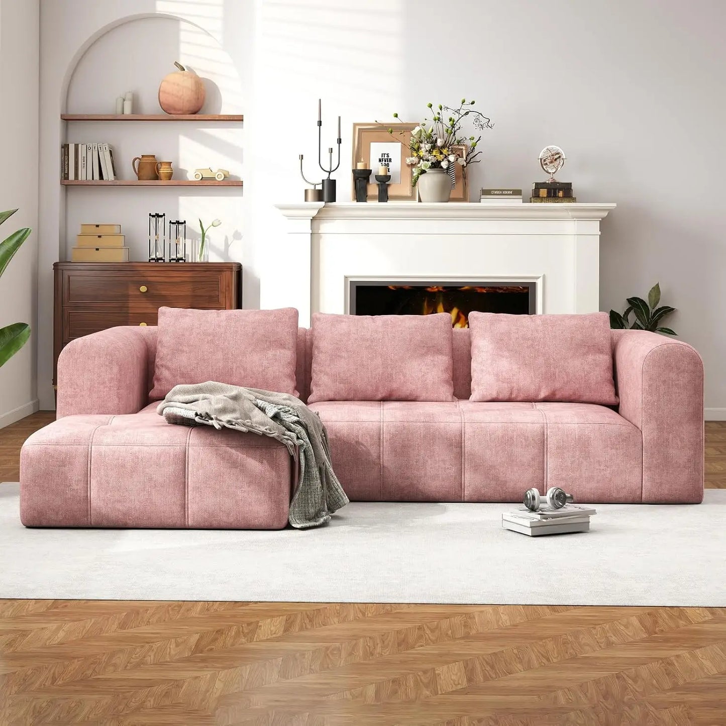 101" L-Shape Modular Sectional Sofa, Cloud Deep Seat