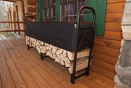 Adjustable Outdoor Firewood Rack With Waterproof Cover