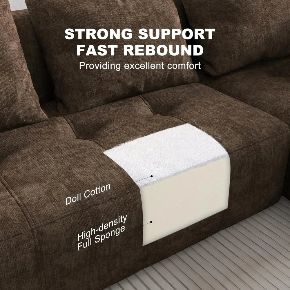 101" L-Shape Modular Sectional Sofa, Cloud Deep Seat