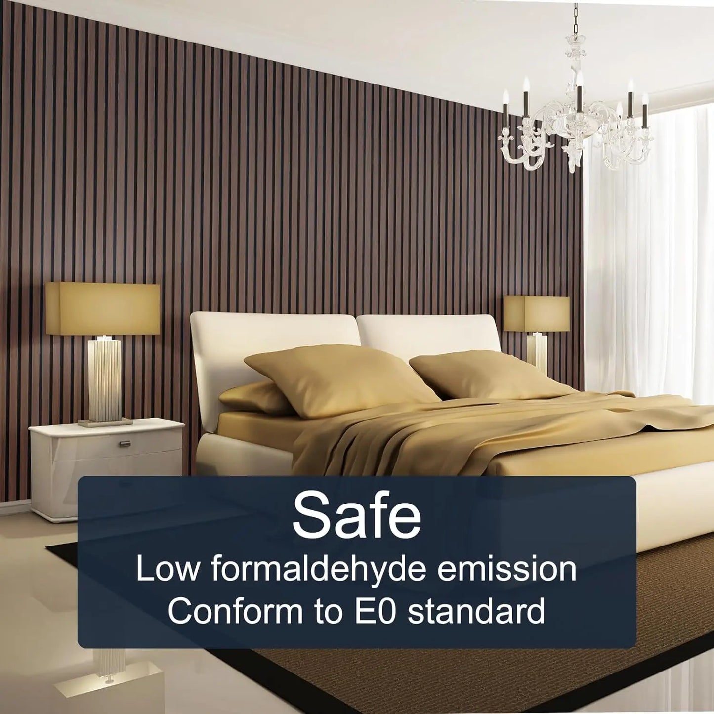 Dark Walnut Wood Slat Wall Panels Acoustic Noise Cancelling