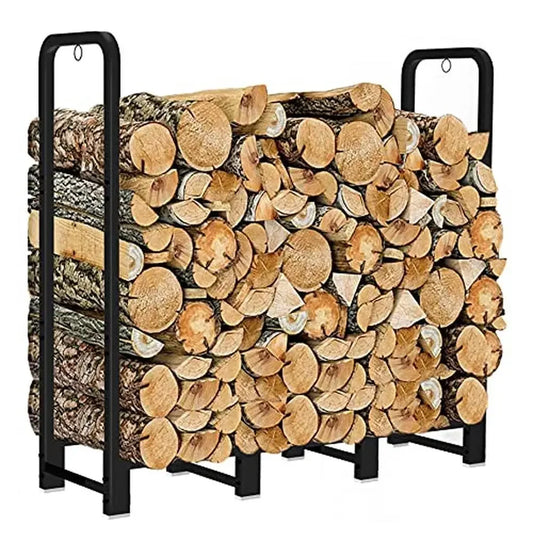 Outdoor Firewood Rack 4ft Heavy Duty Metal Log Holder
