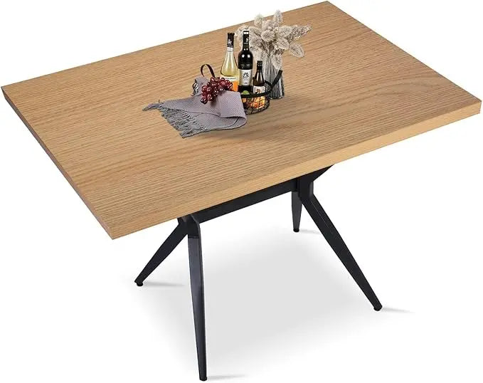 48" X 30" Engineered Wood Top Dining Table With Metal Legs