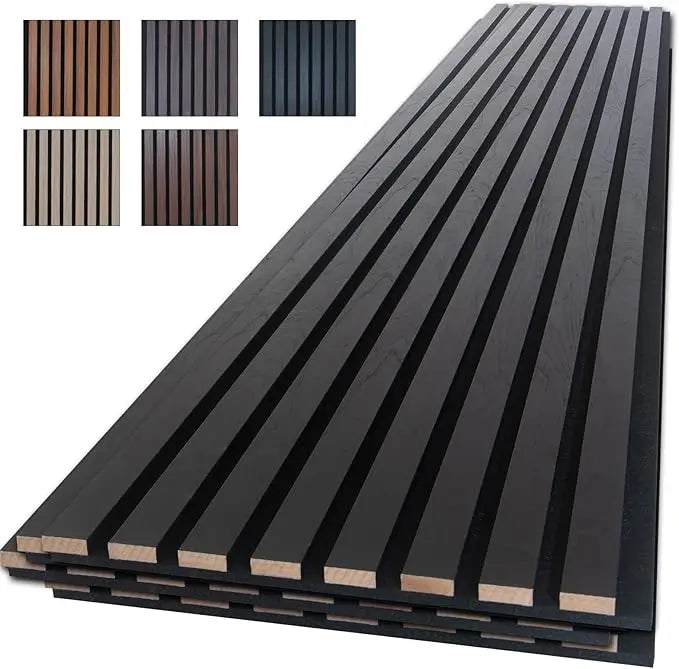 Dark Walnut Wood Slat Wall Panels Acoustic Noise Cancelling
