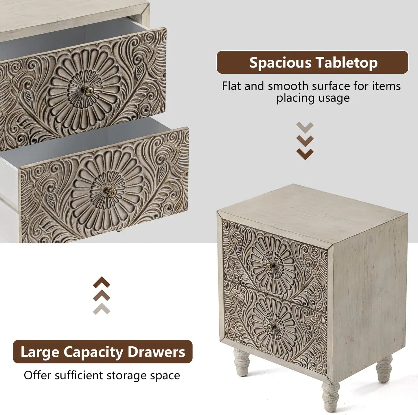 Vintage Ming And Qing Nightstand with Drawer, Bedside Table